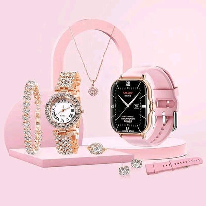 A58 Smart Watch 5 in 1 Combo Notifications Watch With Jewelry  Set