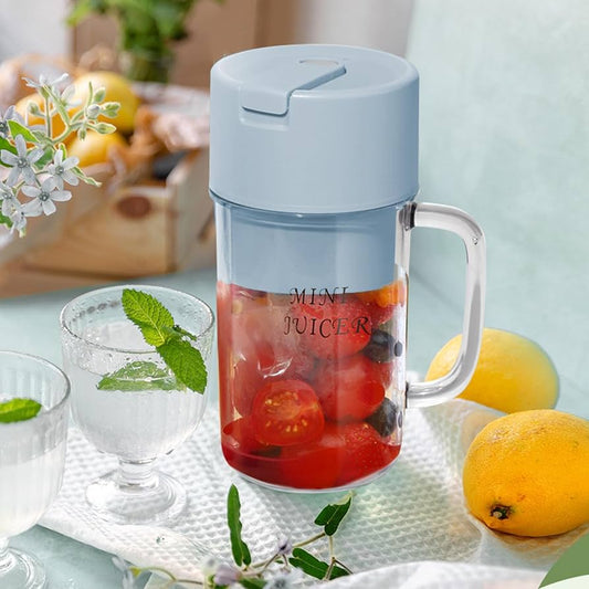 Portable Juicer With Straw™ | 6 Blade Rechargeable With Full Cup 500ML