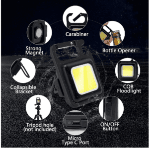 Multifunctional Mini USB Pocket | Flashlight LED Keychains